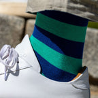 Lime Green Striped Bamboo-Blend Socks