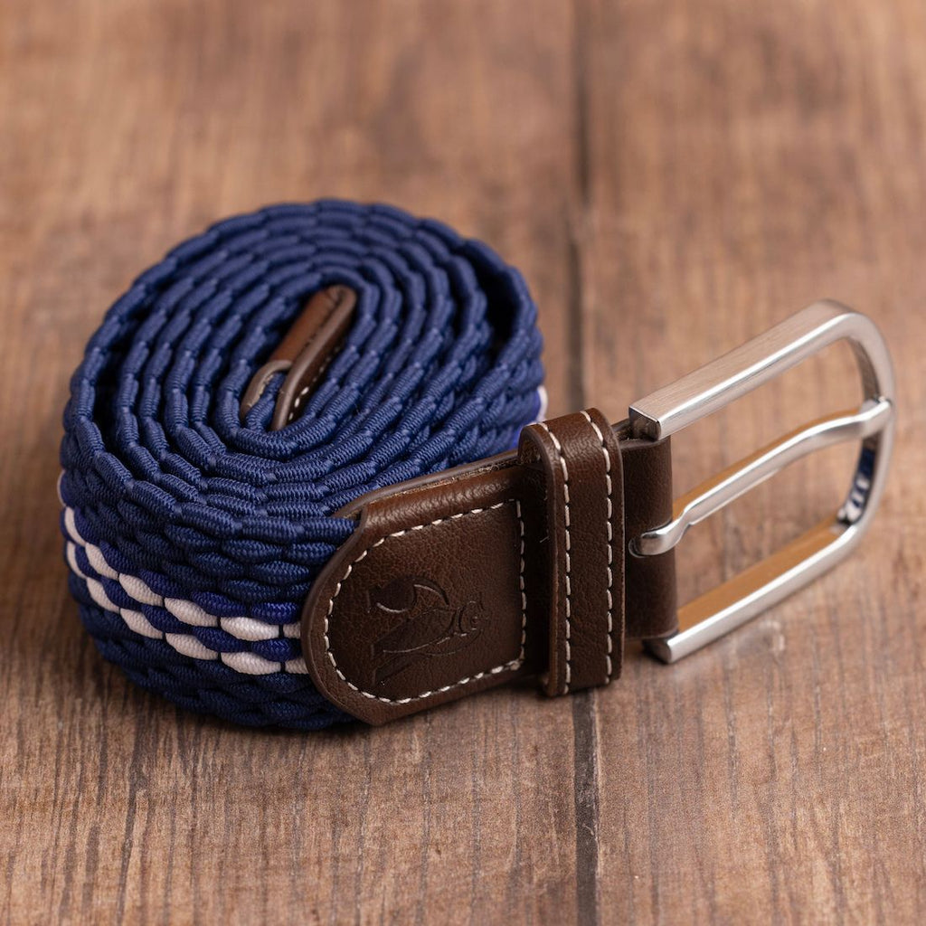 White Fine Stripe Recycled Woven Belt