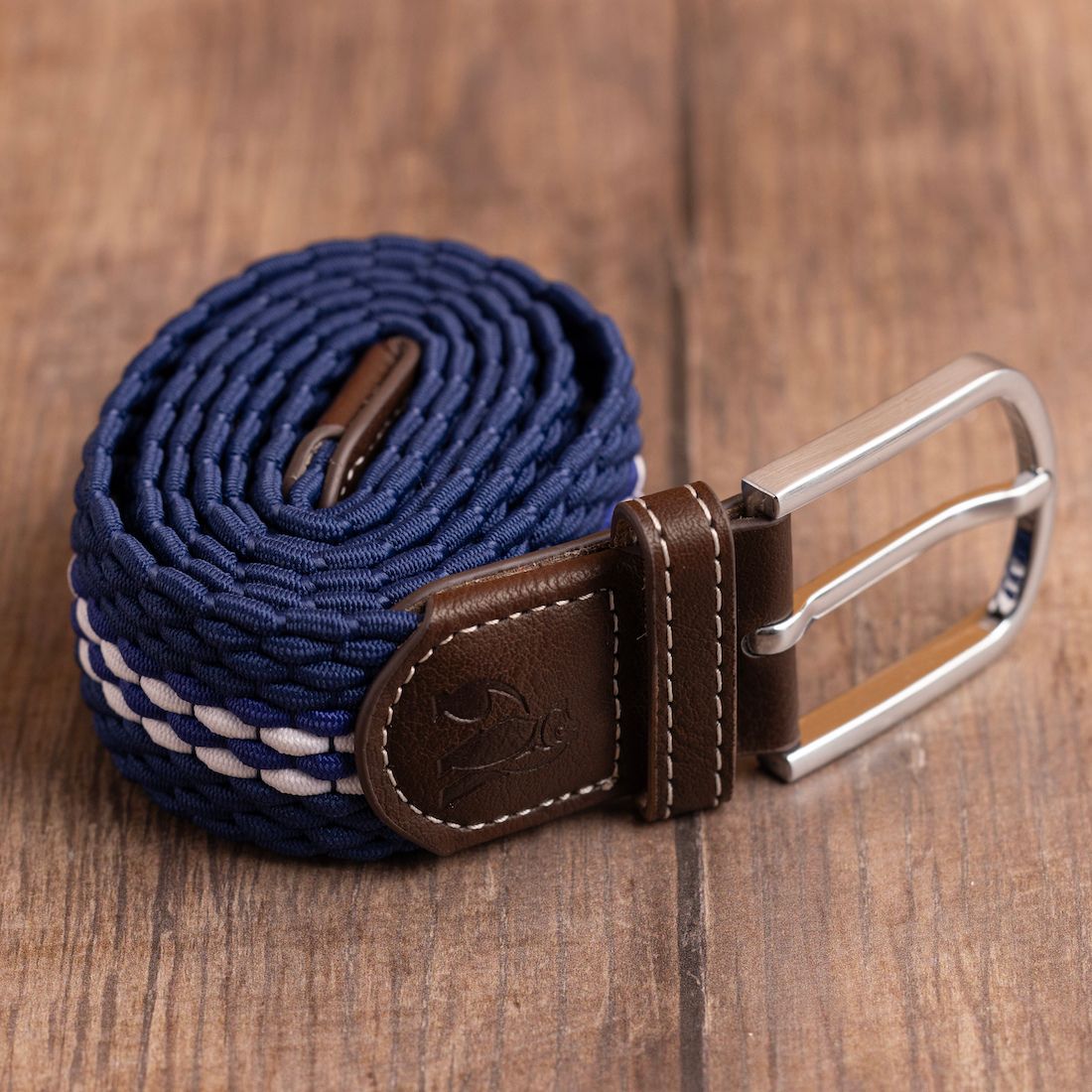 White Fine Stripe Recycled Woven Belt