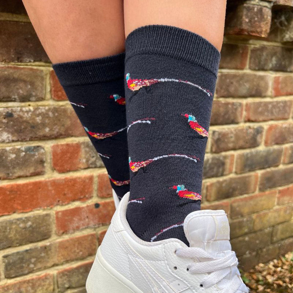 Pheasant Comfort Cuff Bamboo-Blend Socks