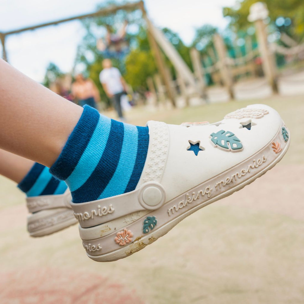Children's Blue Stripe Bamboo-Blend Socks