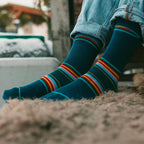 Royal Blue Multi Stripe Bamboo-Blend Socks