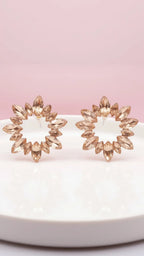 Statement Sun Burst Crystal Stud Earrings