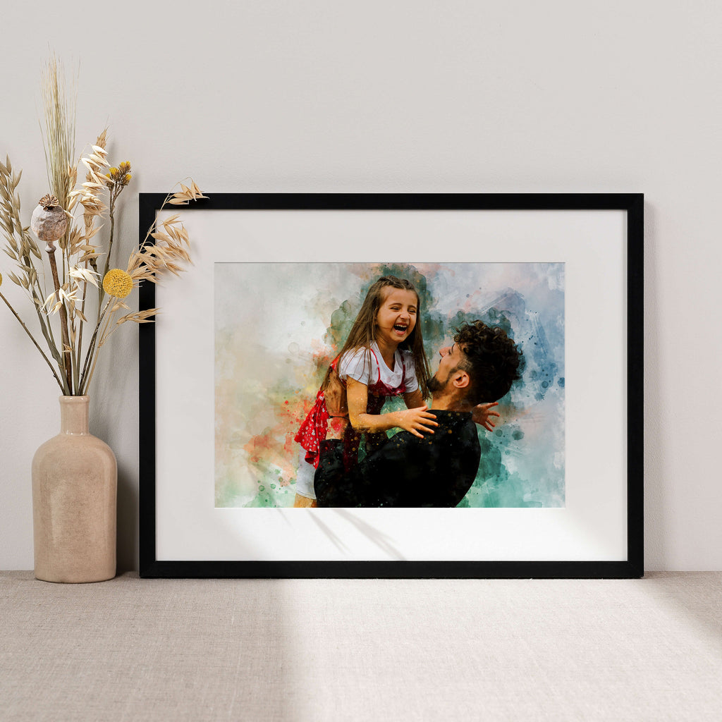 Personalised Watercolour Portrait – Landscape