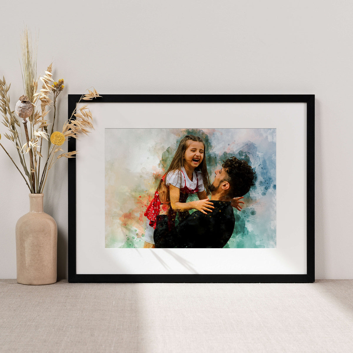 Personalised Watercolour Portrait – Landscape