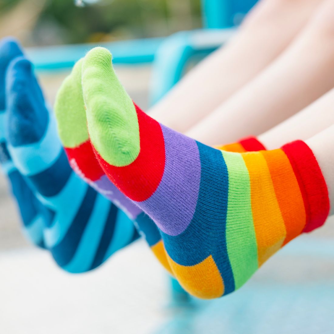 Children's Rainbow Stripe Bamboo-Blend Socks