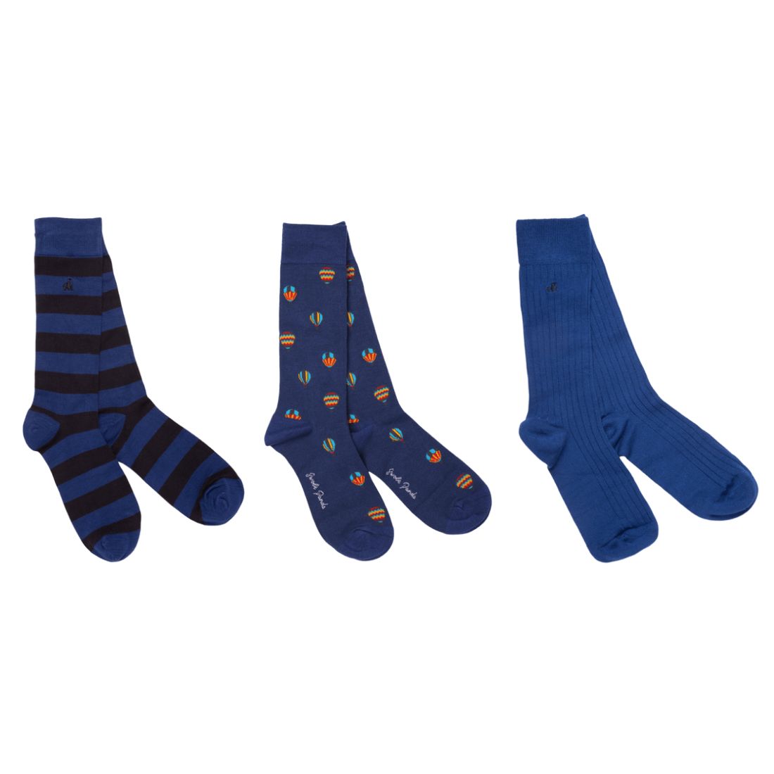 Hot Air Balloon Bamboo-Blend Sock Gift Box, 3 Pairs