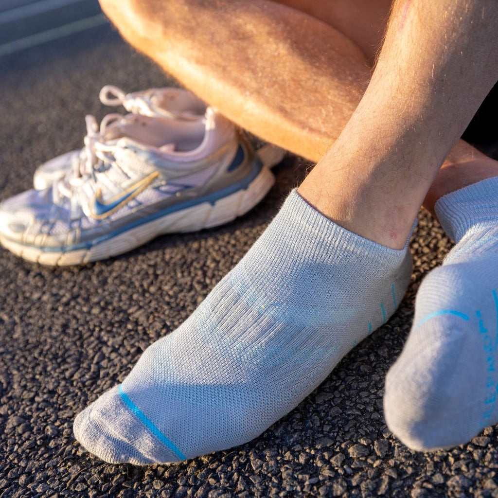Grey Bamboo-Blend Performance Trainer Socks