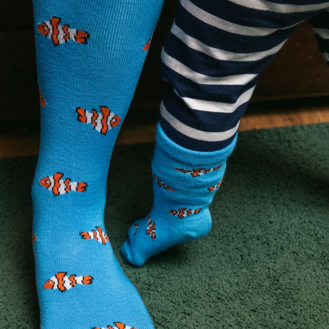 Clown Fish Matching Bamboo-Blend Sock Set, Adult & Child