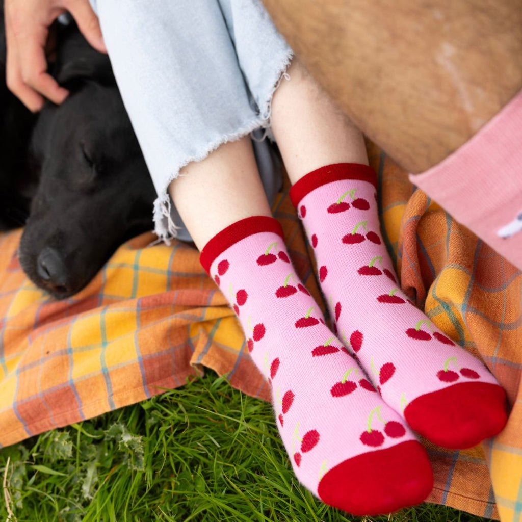Cherry Bamboo-Blend Socks