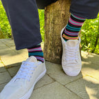 Navy Multi Striped Bamboo-Blend Socks
