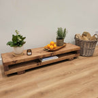 VIOT Low Solid Wood Chunky TV Unit