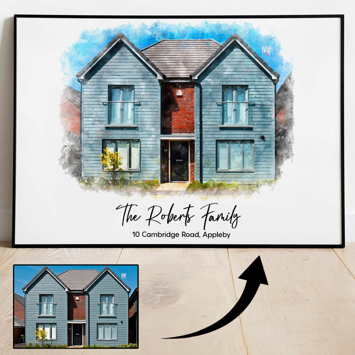 Personalised Watercolour House Portrait