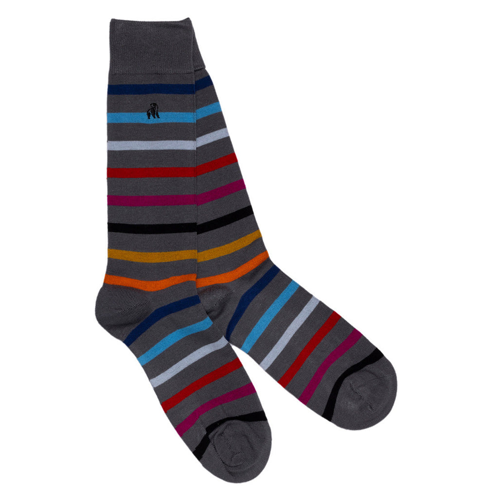 Narrow Stripe Bamboo-Blend Sock Bundle, 4 Pairs