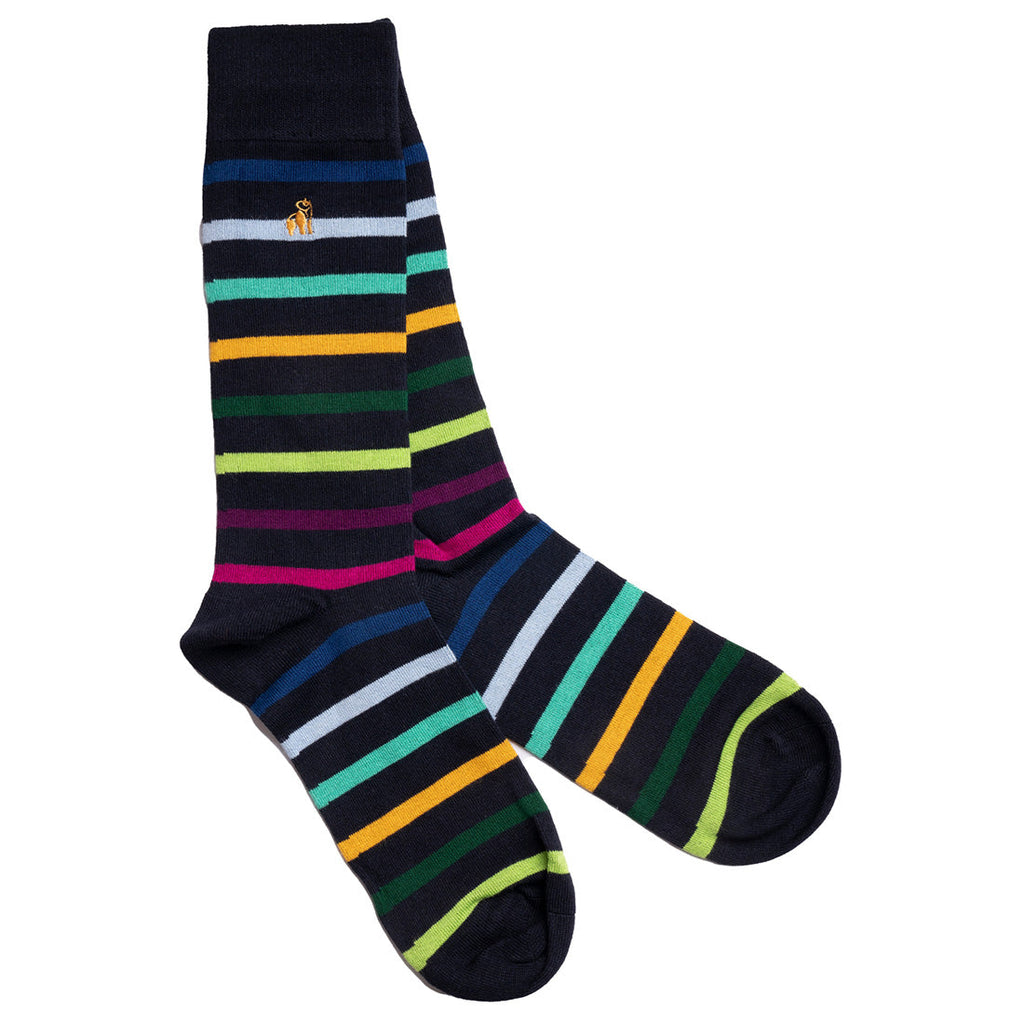 Narrow Stripe Bamboo-Blend Sock Bundle, 4 Pairs