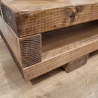 VIOT Low Solid Wood Chunky TV Unit