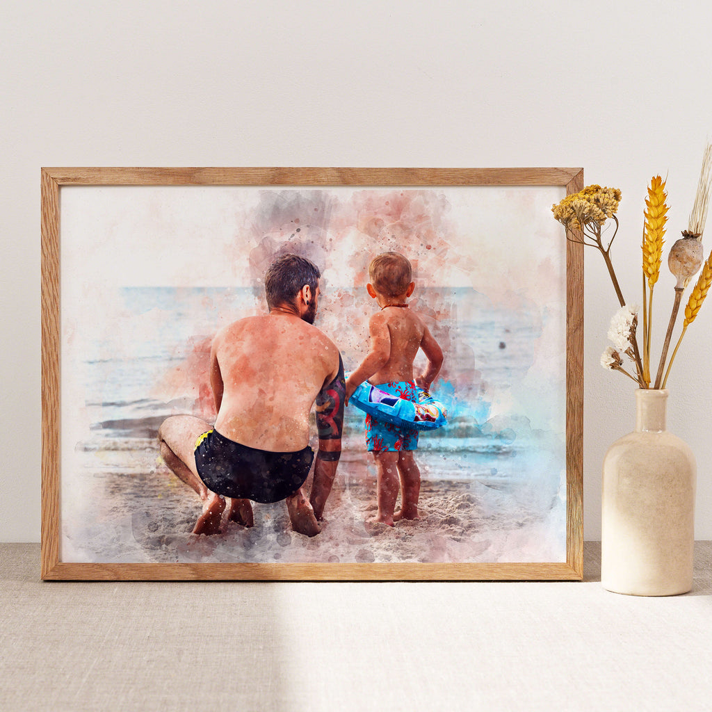 Personalised Watercolour Portrait – Landscape