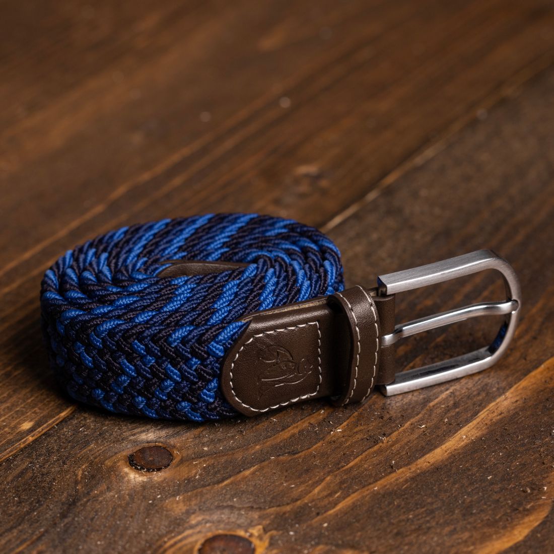 Navy & Blue Zigzag Recycled Woven Belt