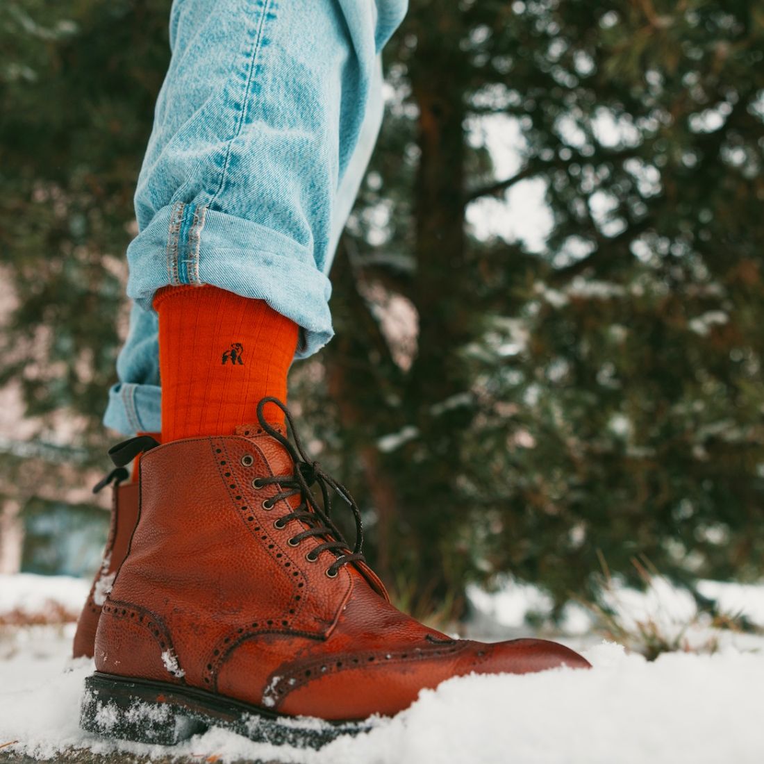 Classic Red Comfort Cuff Bamboo-Blend Socks