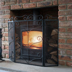 Heavy Large Black Ornate Fire Screen – alternate view 2