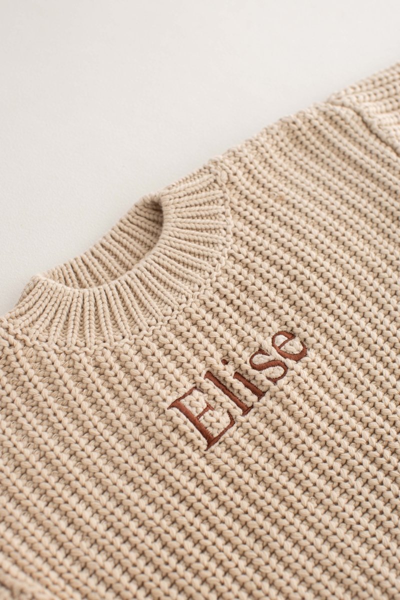 COZY Chunky Sweater, Almond Personalised