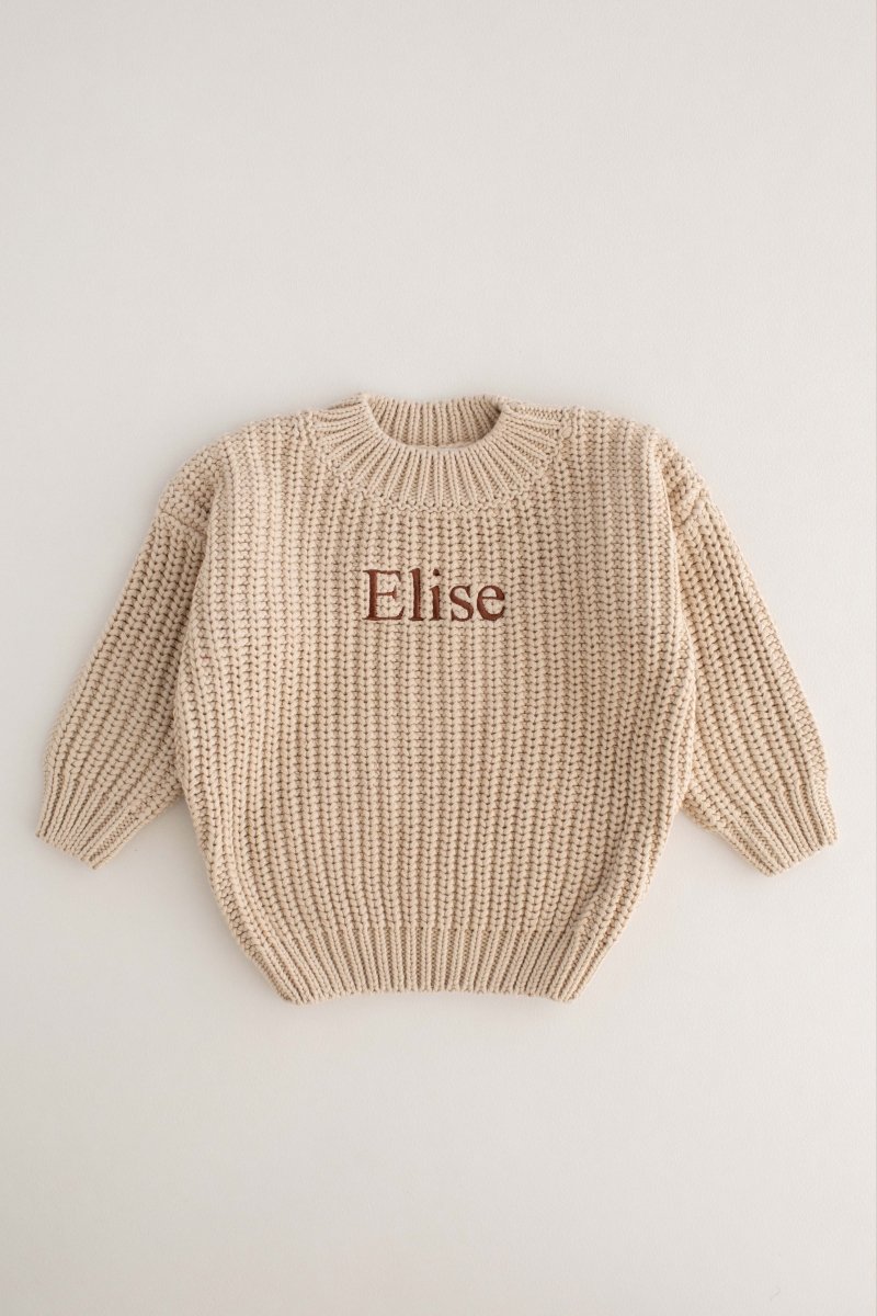 COZY Chunky Sweater, Almond Personalised