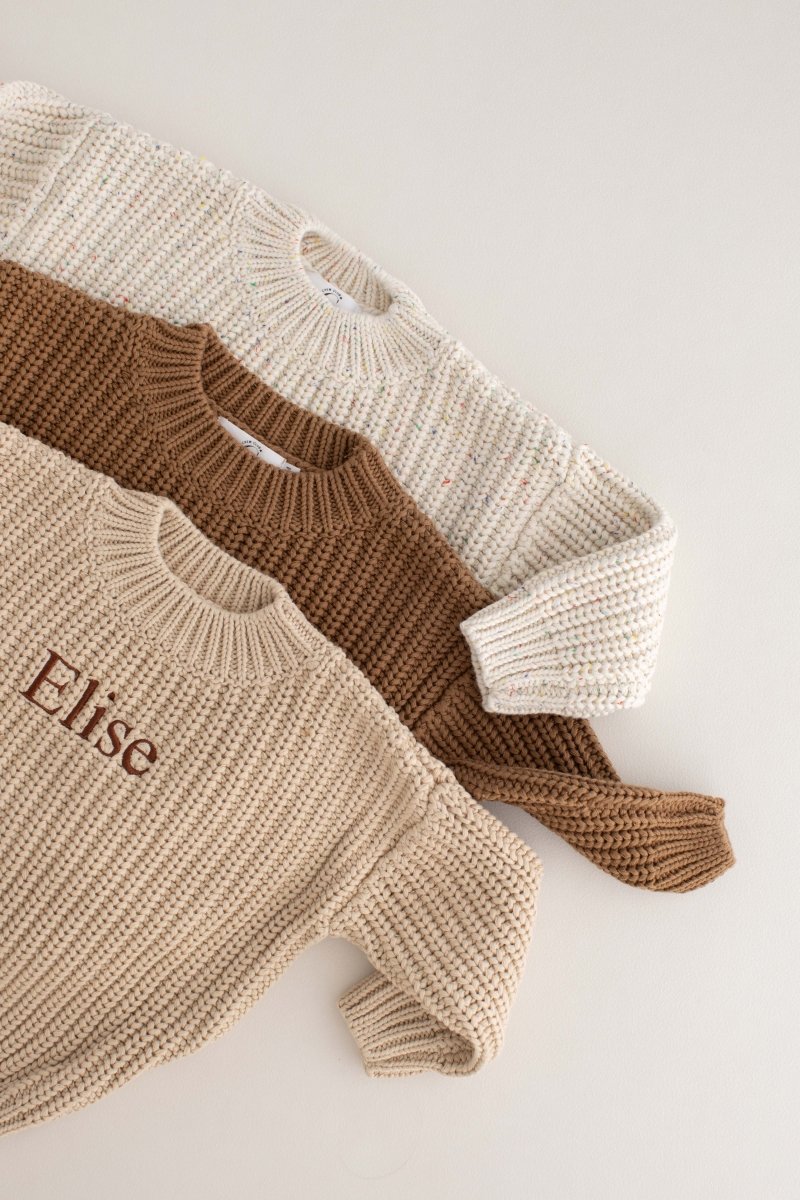 COZY Chunky Sweater, Almond Personalised