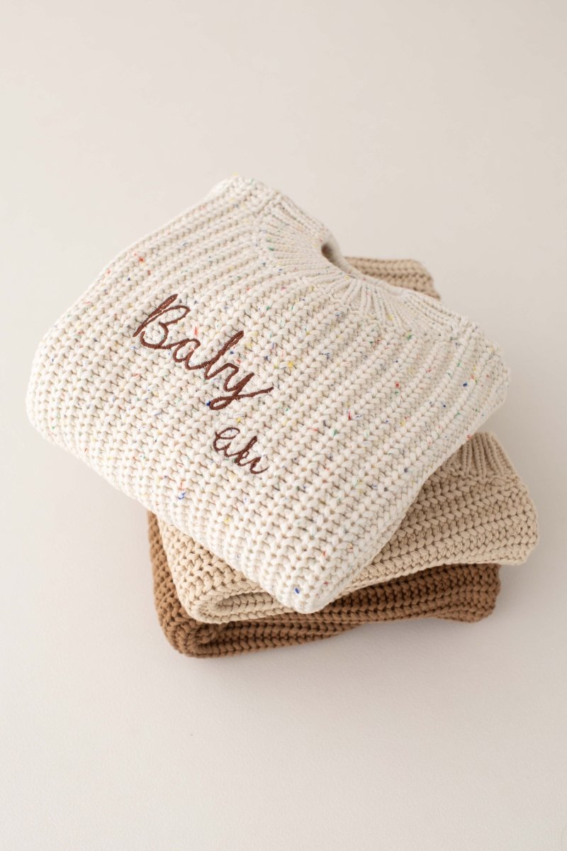 COZY Chunky Sweater, Almond Personalised