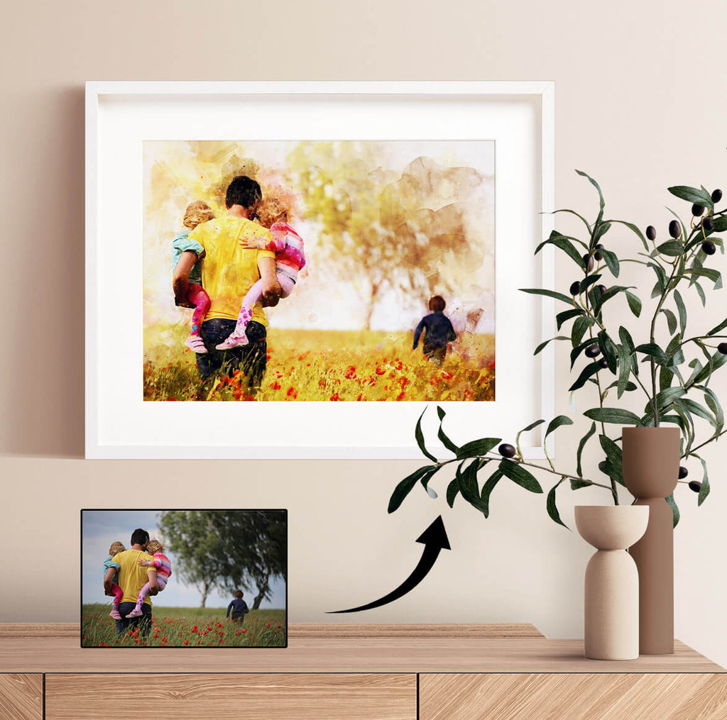 Personalised Watercolour Portrait – Landscape