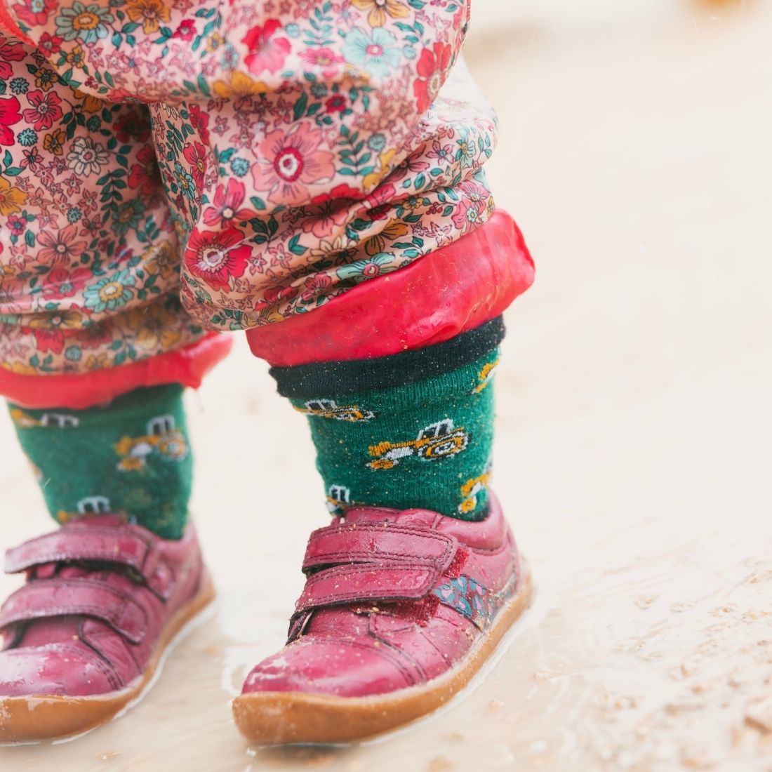 Children's Tractor Bamboo-Blend Socks