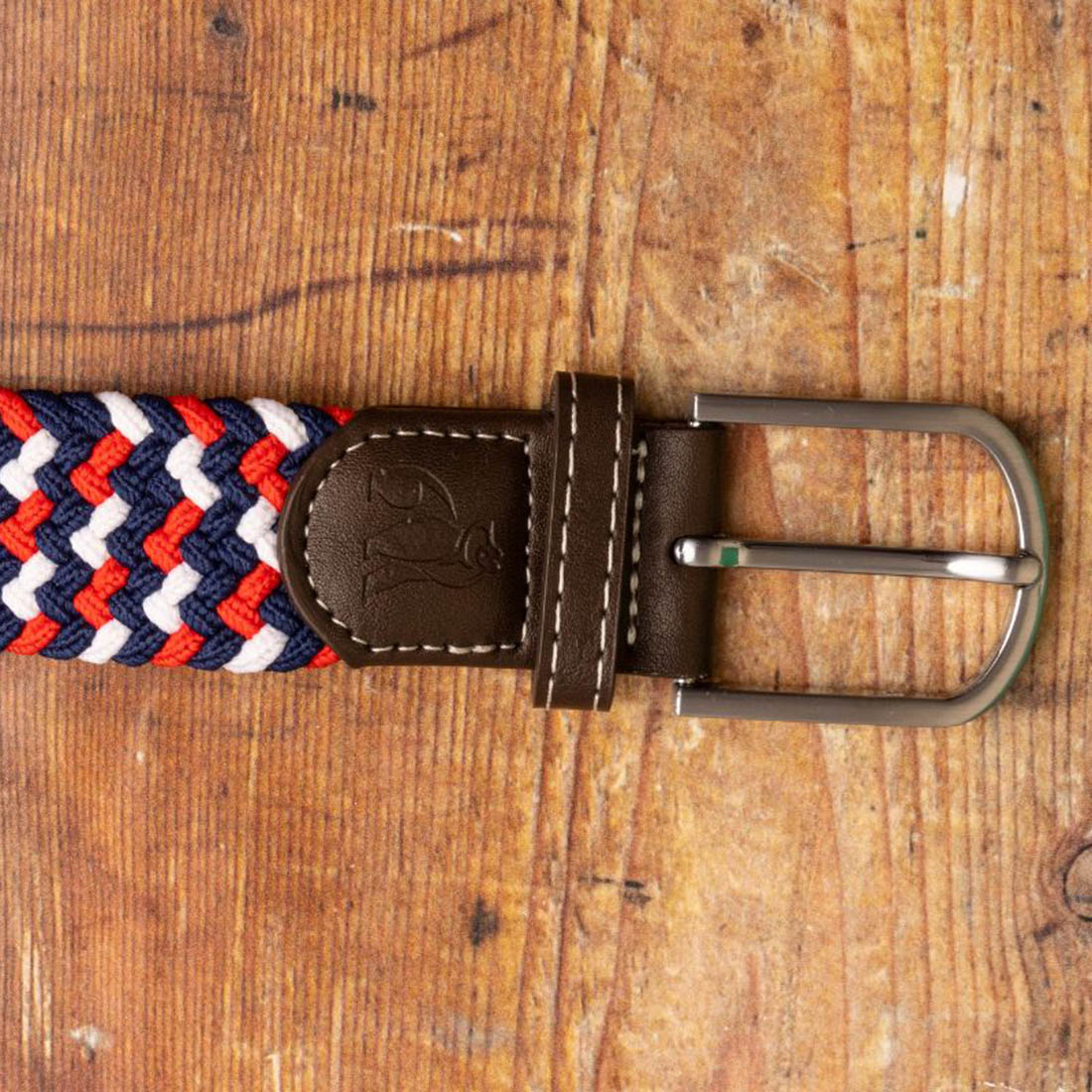 Blue & Red & White Zigzag Recycled Woven Belt