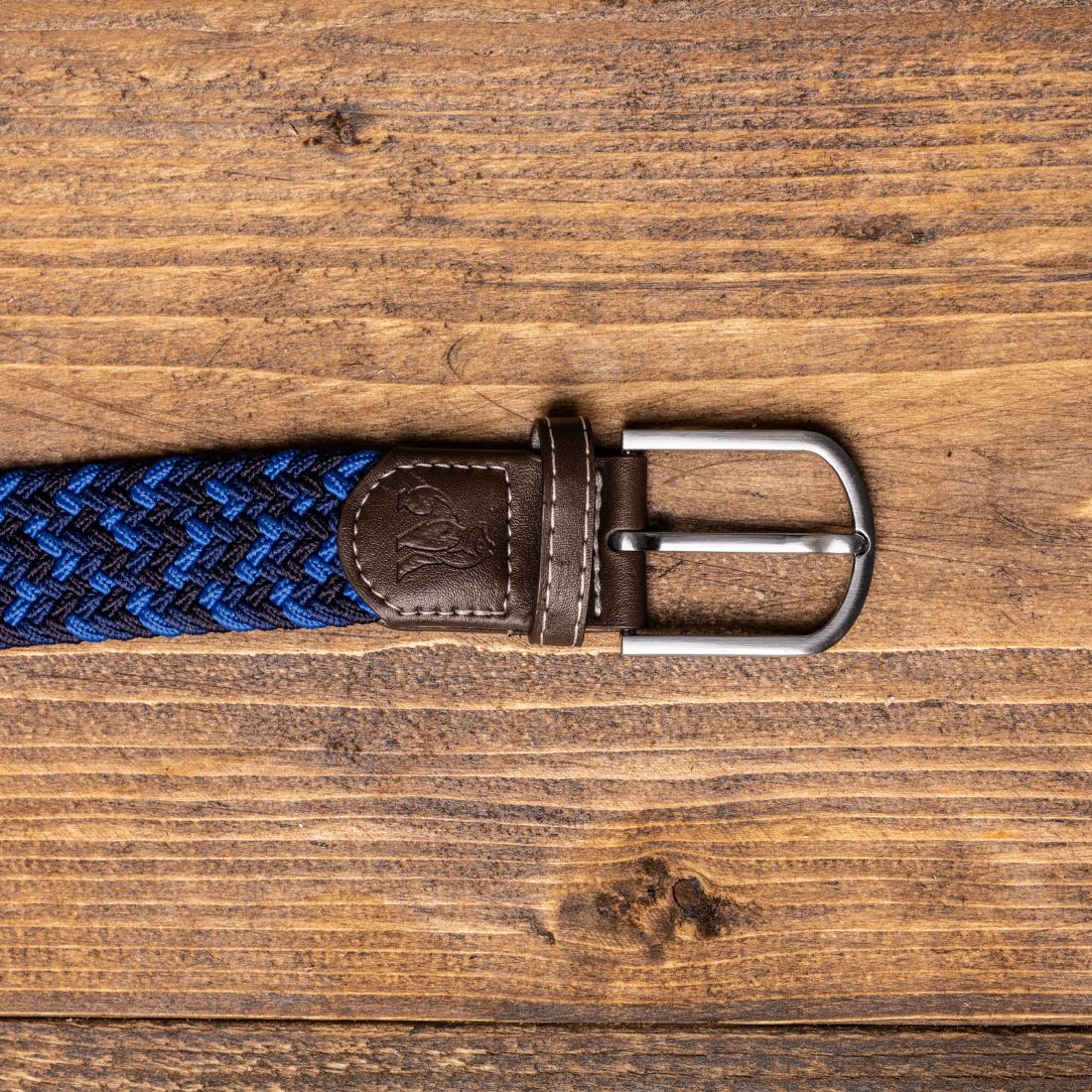 Navy & Blue Zigzag Recycled Woven Belt