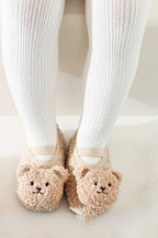 The Beige Bear Strap Slippers Soft