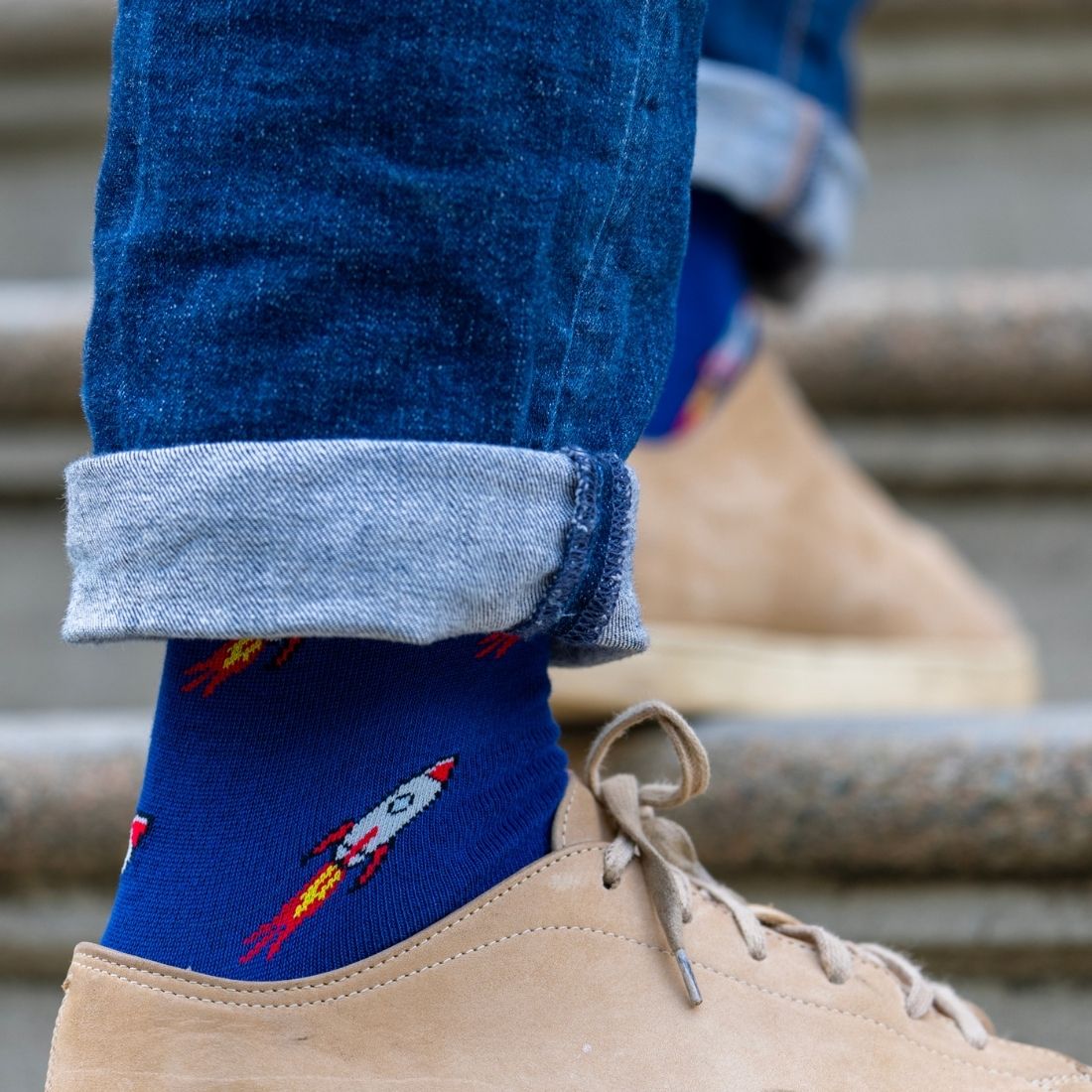 Rocket Ship Bamboo-Blend Socks