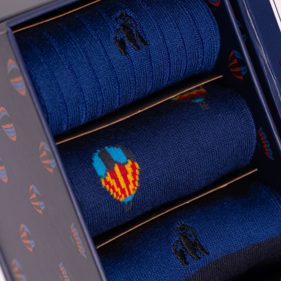 Hot Air Balloon Bamboo-Blend Sock Gift Box, 3 Pairs