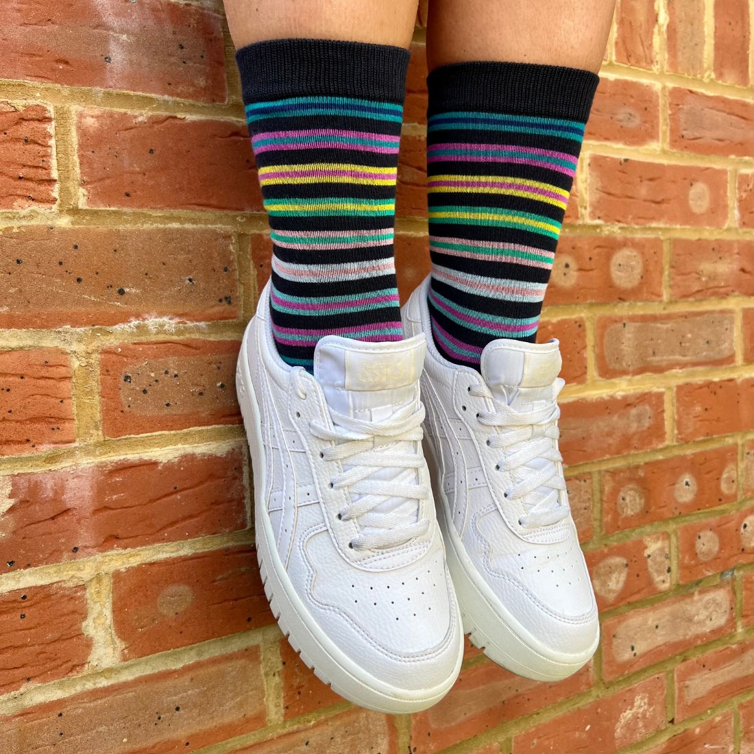 Navy Multi Striped Bamboo-Blend Socks