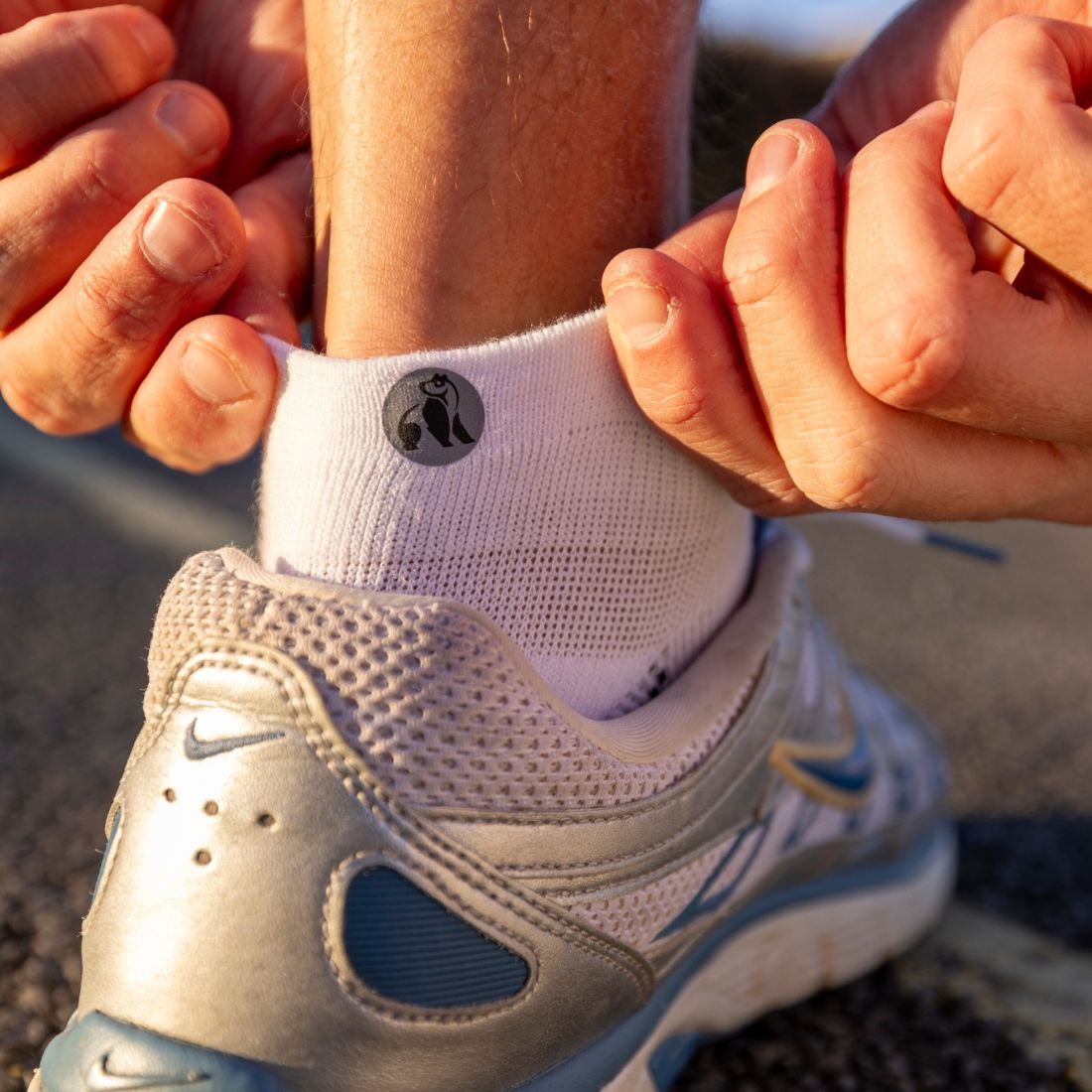 White Bamboo-Blend Performance Trainer Socks