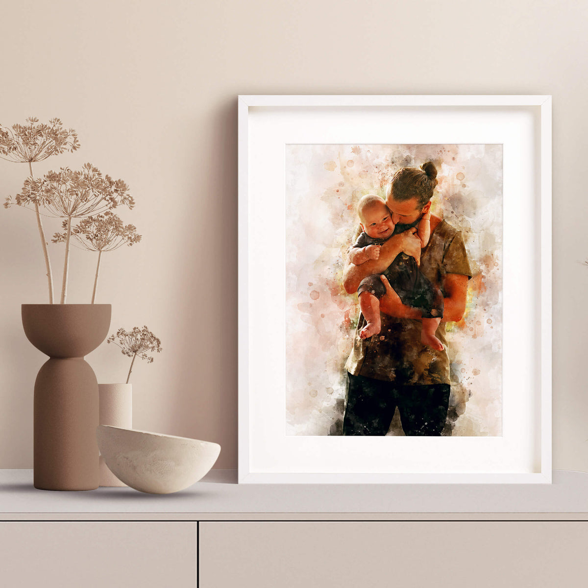 Personalised Watercolour Portrait – Landscape