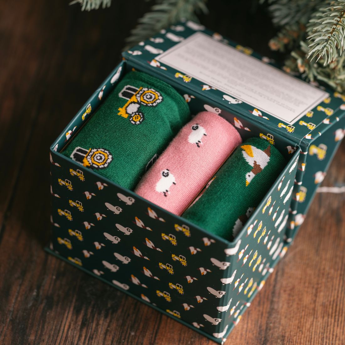 Farm Bamboo-Blend Sock Gift Box, 3 Pairs
