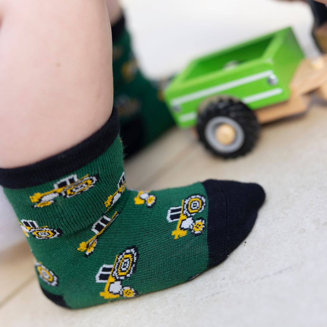 Children's Tractor Bamboo-Blend Socks