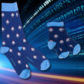 Robot Matching Bamboo-Blend Sock Set, Adult & Child