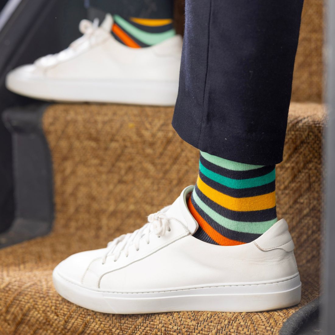 Gradient Stripe Bamboo-Blend Socks