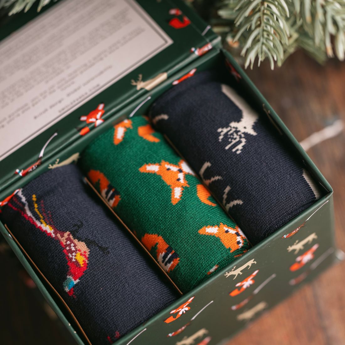 Countryside Bamboo-Blend Sock Gift Box, 3 Pairs