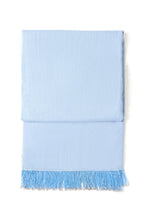 Light Blue Pashmina Shawl with Beaded Tassels