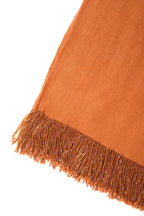 Rust Pashmina Shawl with Beaded Tassels