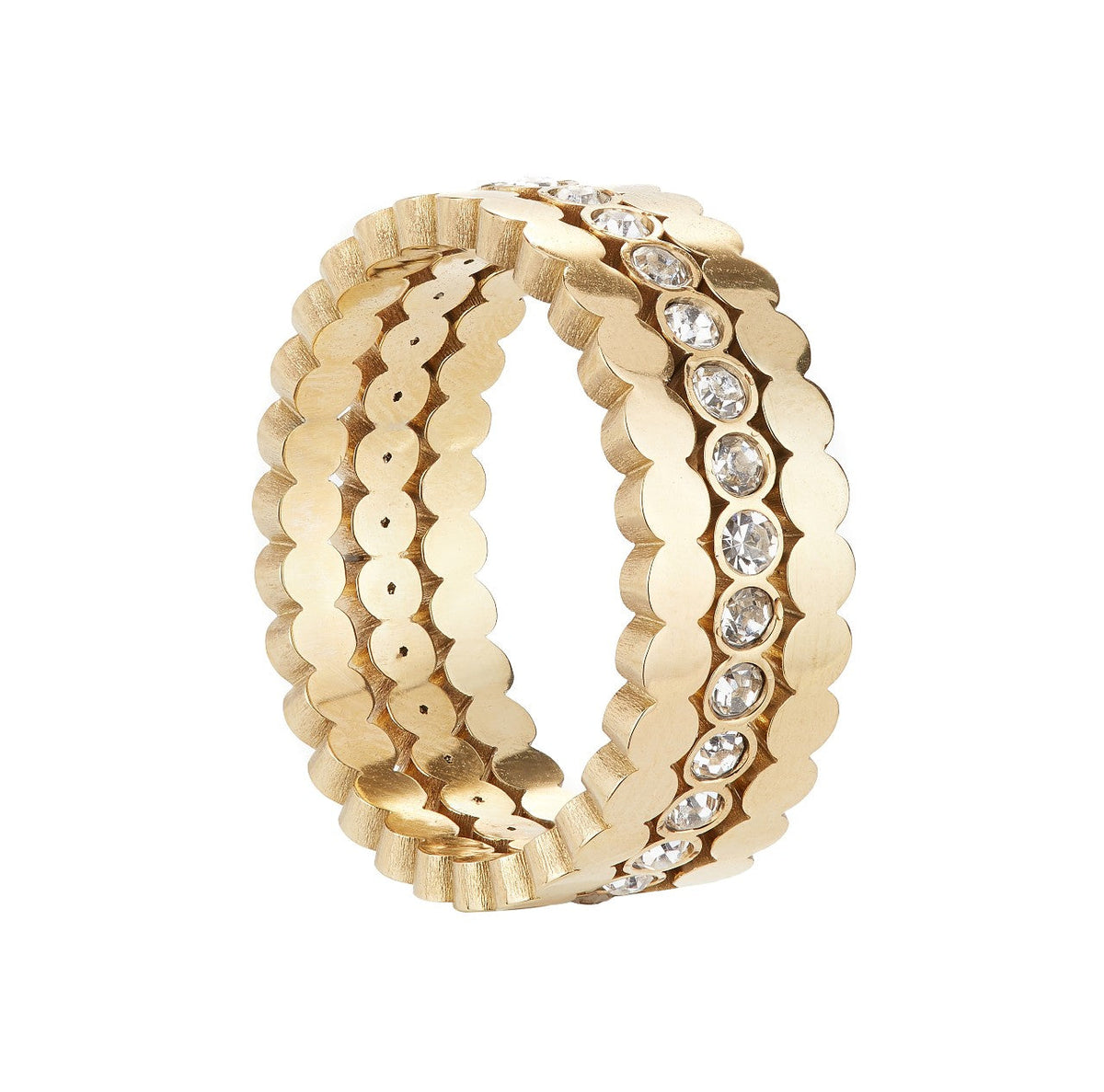 Triple Stacking Gold Ring Set