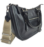 SADDLER "Chloe" Real Leather Twin-Handle Handbag with Crossbody Strap, Handmade, with Keepsake Pouch