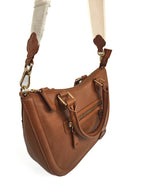 SADDLER "Chloe" Real Leather Twin-Handle Handbag with Crossbody Strap, Handmade, with Keepsake Pouch