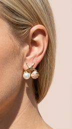 Starfish & Seashell Gold Plated Pearl Stud Earrings