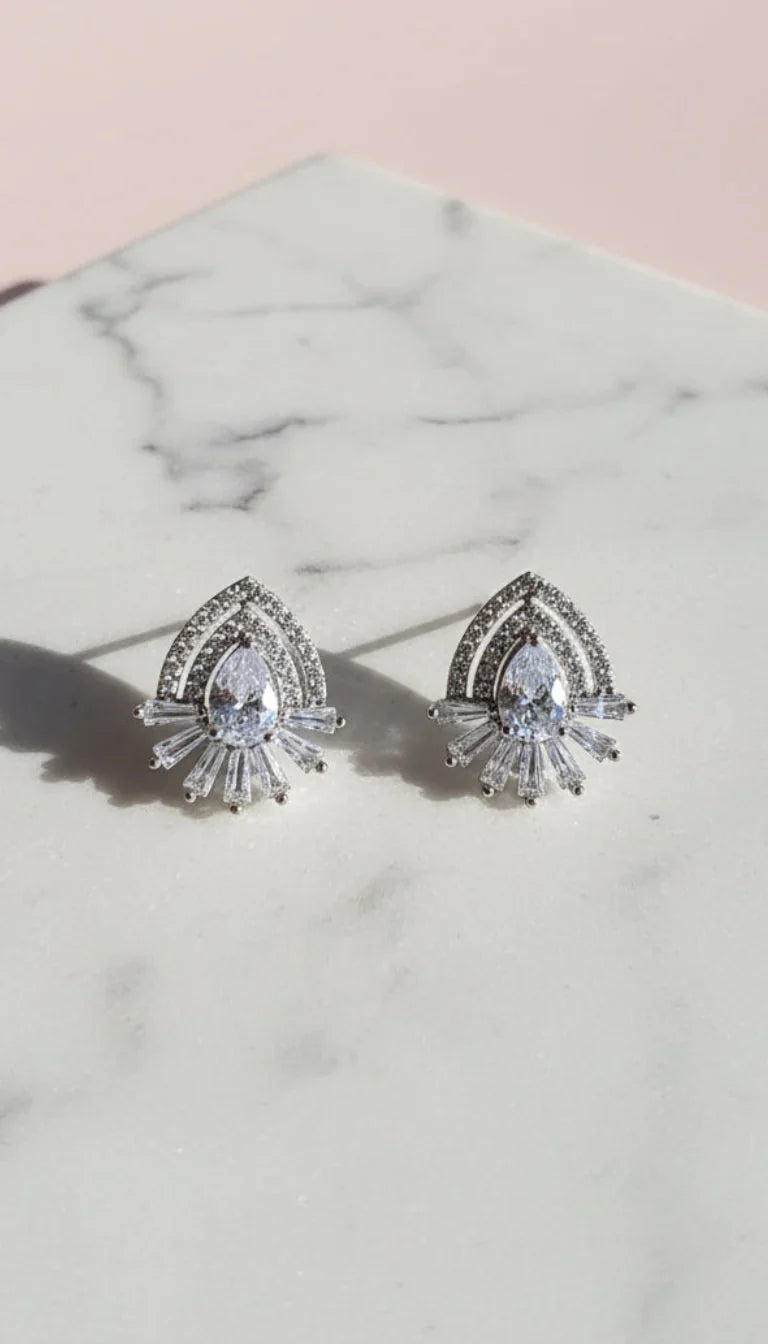Teardrop Crystal Stud Earrings